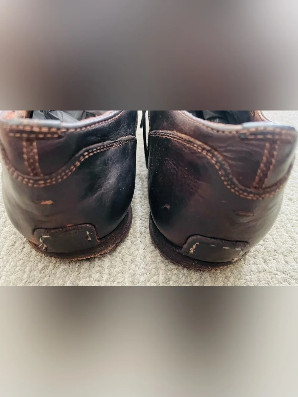 ALEXANDER McQUEEN Dark Brown Leather Cap-Toe Lace-Up Oxfords & Dust Bag- 43.5